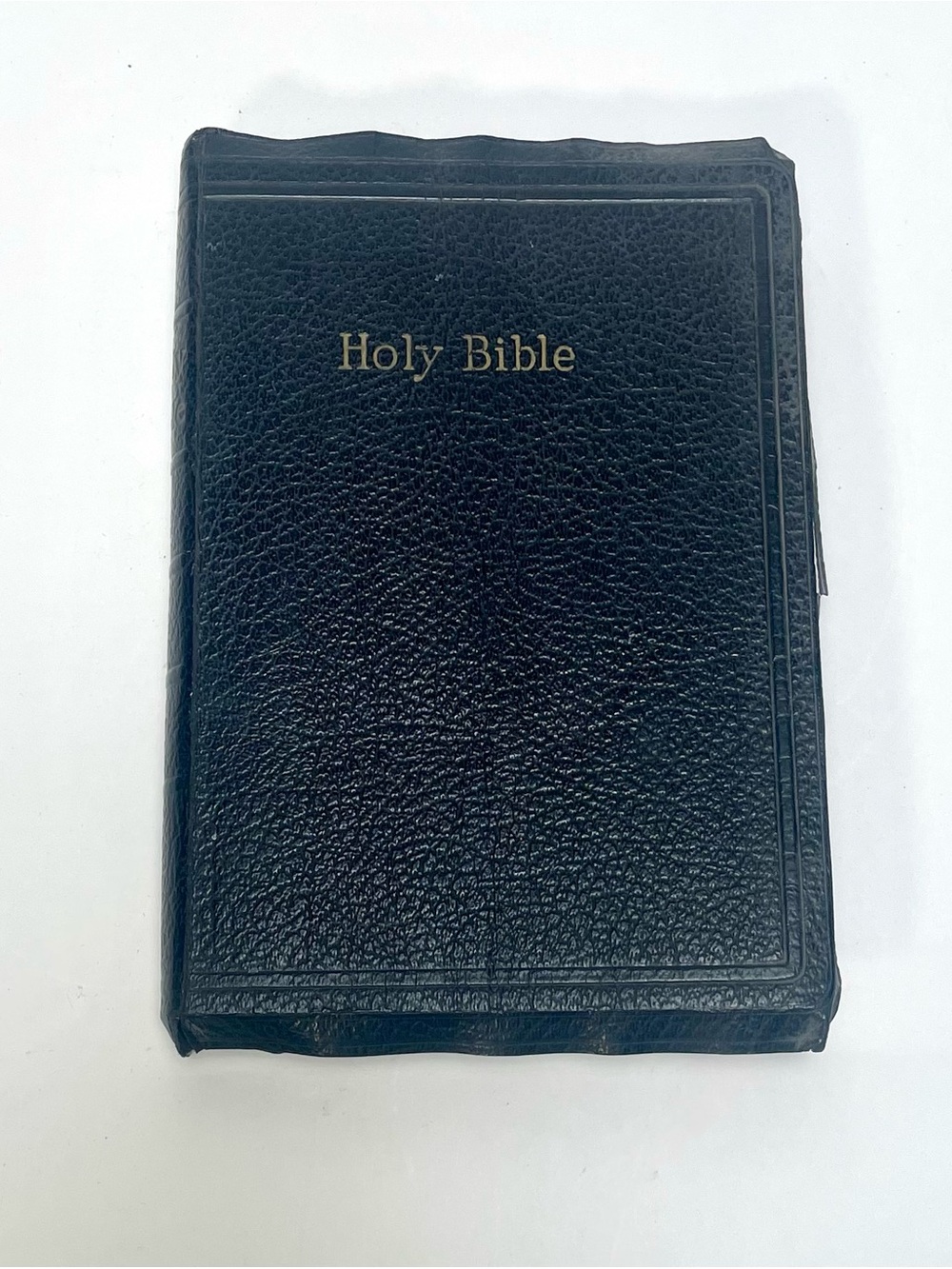 Vtg Holy Bible KJV Leather Cover Illustrations Blank Family Record c. 1950-1960s